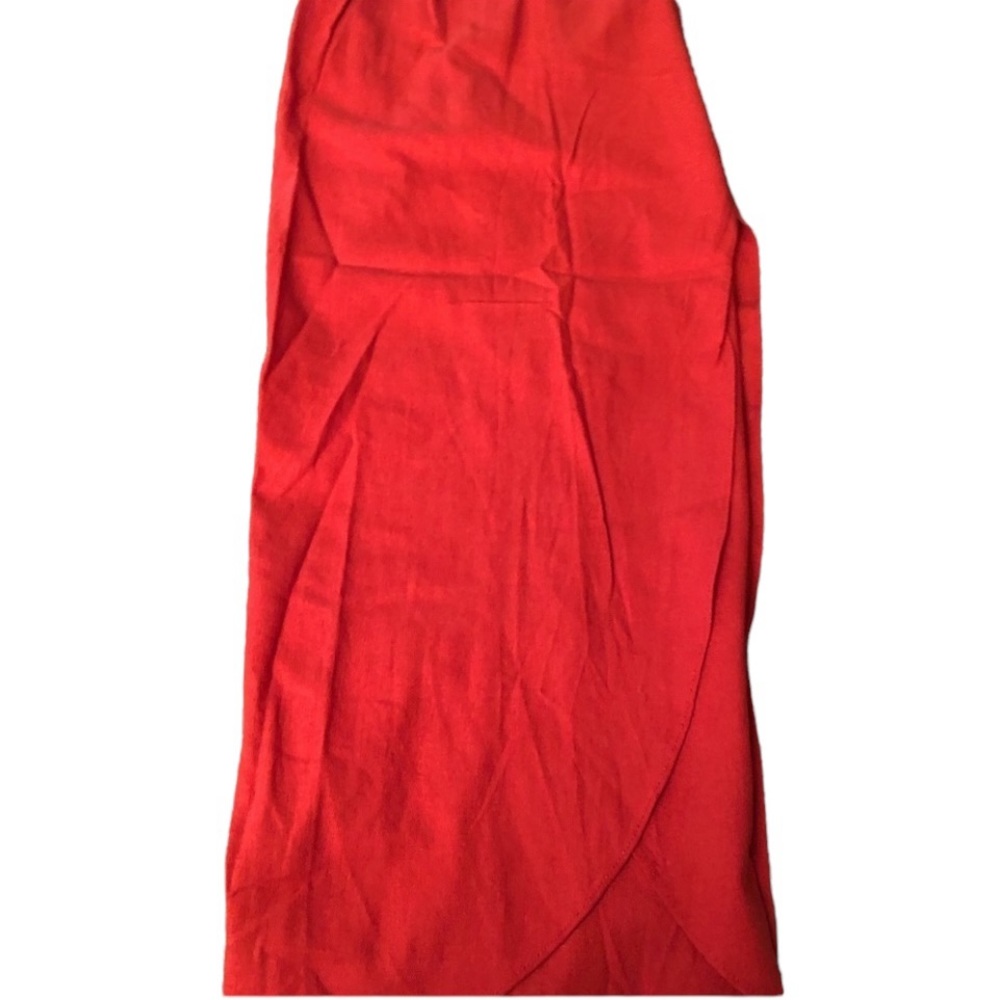 CALI 1850 large red linen look wide slit leg pant wrap effect NWOT - Picture 3 of 16